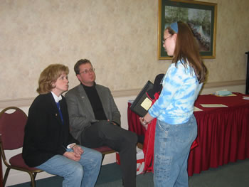 Peggy Welch with Brandt Hershman and a student