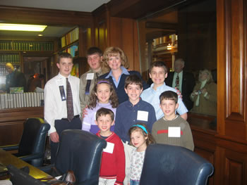 Peggy Welch with homeschooled children from Monroe County