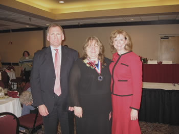 Peggy Welch with John Whikehart and a member of the Indiana Academic All Star Team