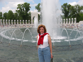 Peggy at the World War II Memorial