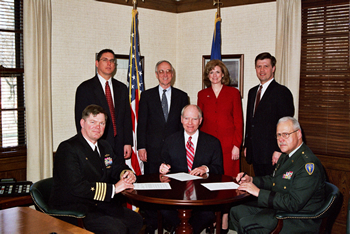 Gordon England toured Crane Naval Surface Warfare Center